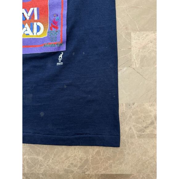 Atlanta Olympics 1996 Vintage Navy Blue T-Shirt Tee Size L Olympiad - Picture 7 of 11